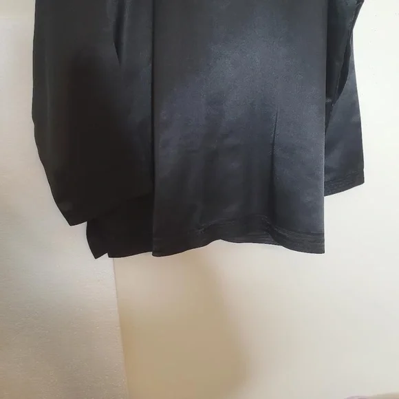 Mens Black Satin Vintage Chinese Tang Jacket (Mandarin Collar) - Picture 7 of 9